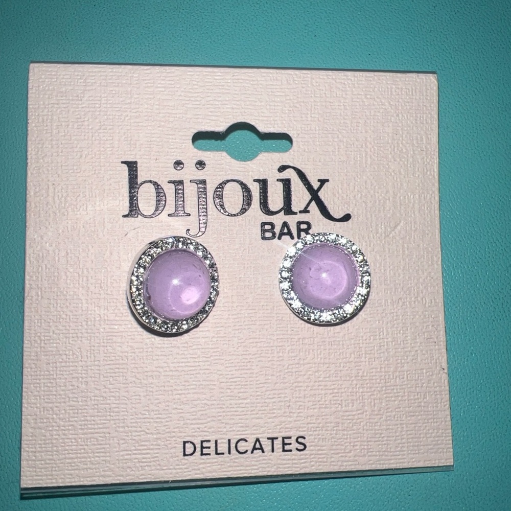 Bijoux bar lavender earrings new